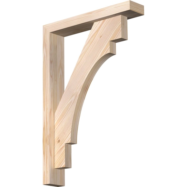 Ekena Millwork Merced Block Smooth Bracket w/ Offset Brace, Douglas Fir, 3 1/2"W x 18"D x 26"H BKT0402X18X26MRC05SDF - main